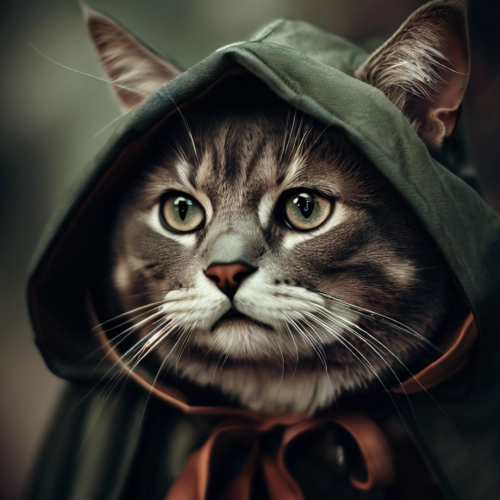 Katze als Robin Hood
